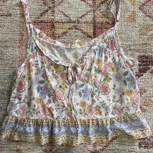 Floral crop peplum top